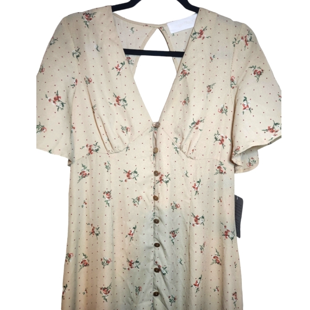 Superfoxx Floral Open Back Midi Dress Size L Summer - Picture 9 of 9
